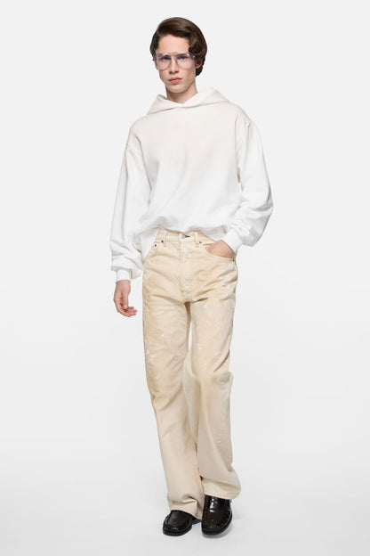 Fleece logo hoodie - Dusty white