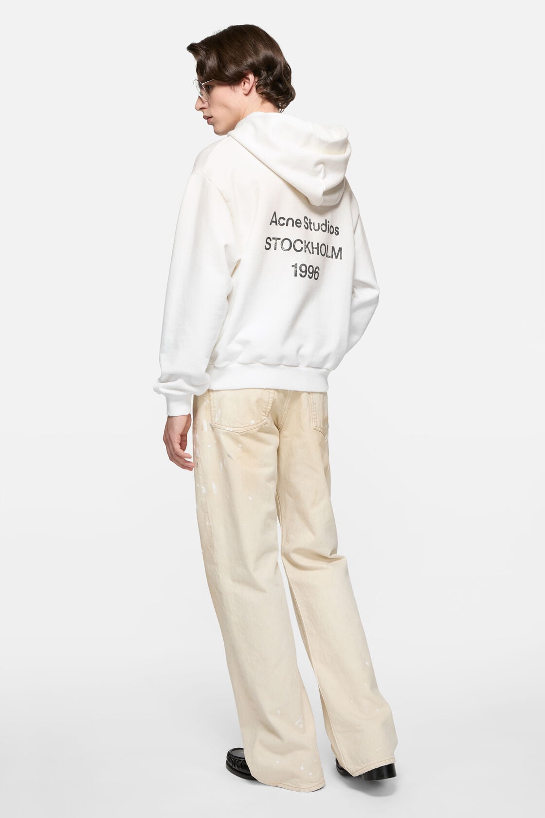 Fleece logo hoodie - Dusty white