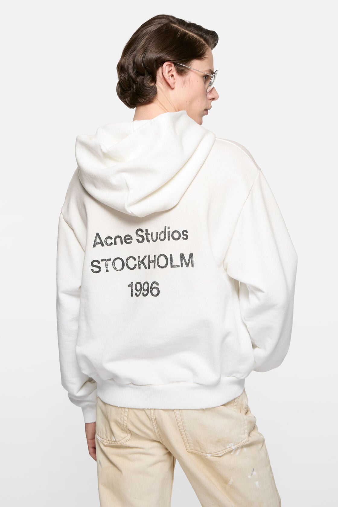 Fleece logo hoodie - Dusty white