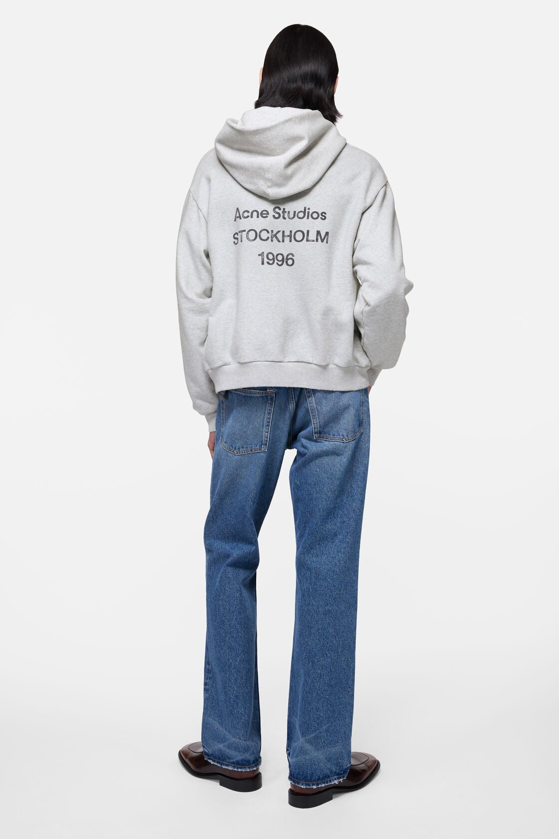 Fleece logo hoodie - Pale Grey Melange