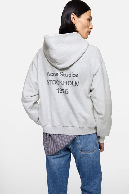 Fleece logo hoodie - Pale Grey Melange