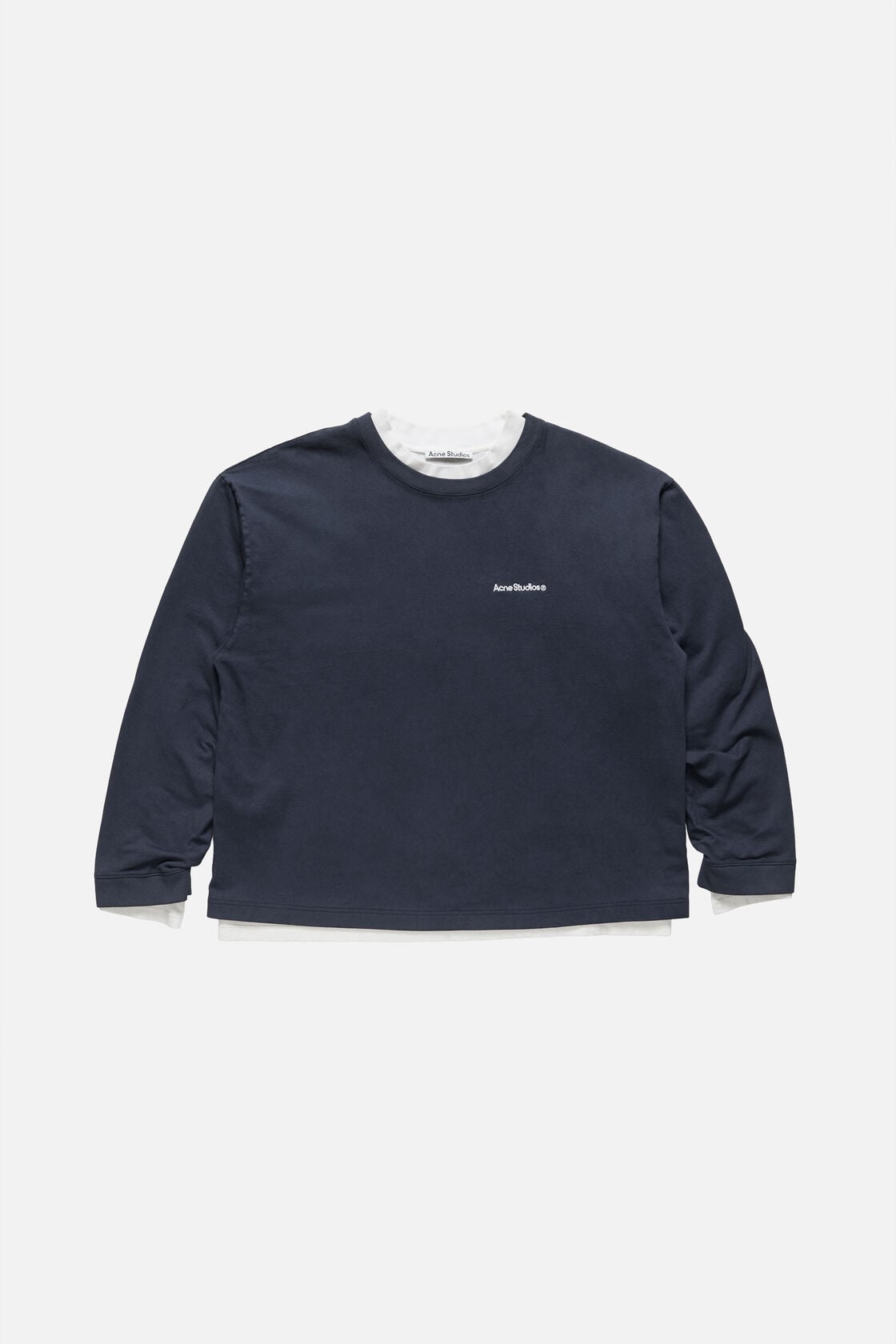 Layered sweatshirt with logo - Navy/white