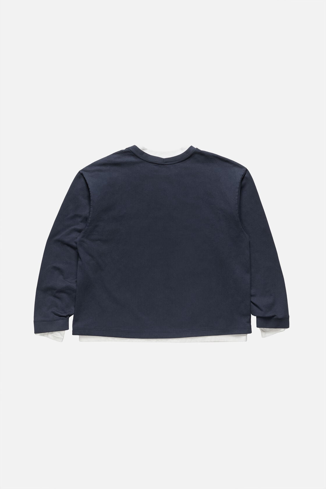 Layered sweatshirt with logo - Navy/white