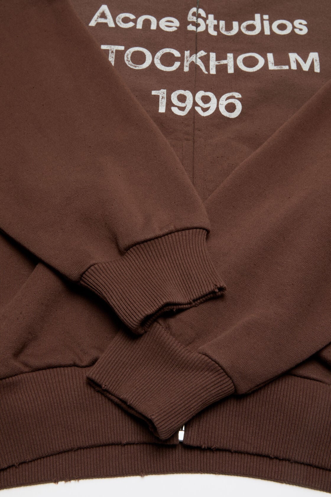 Washed zip-up cardigan - Chocolate brown