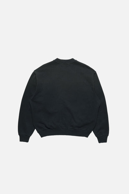 Washed zip-up cardigan - Black