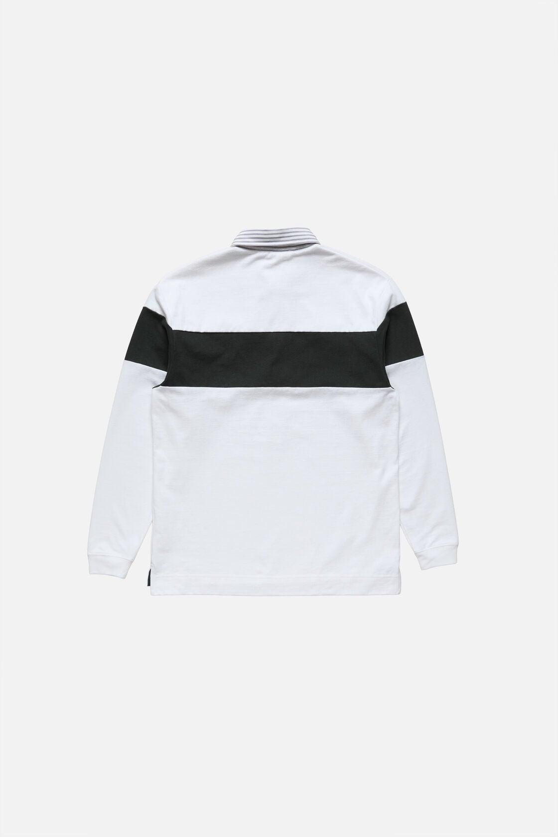 Striped polo sweatshirt - White/black