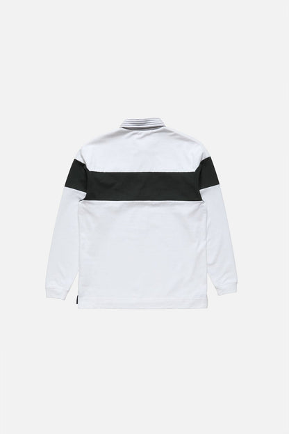 Striped polo sweatshirt - White/black