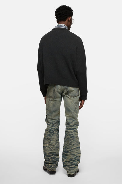 Camel hair v-neck sweater - Black