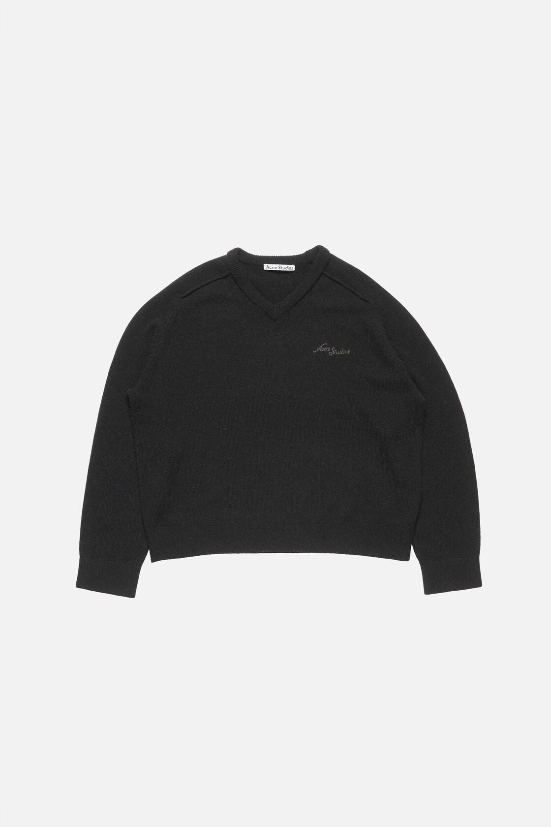 Camel hair v-neck sweater - Black