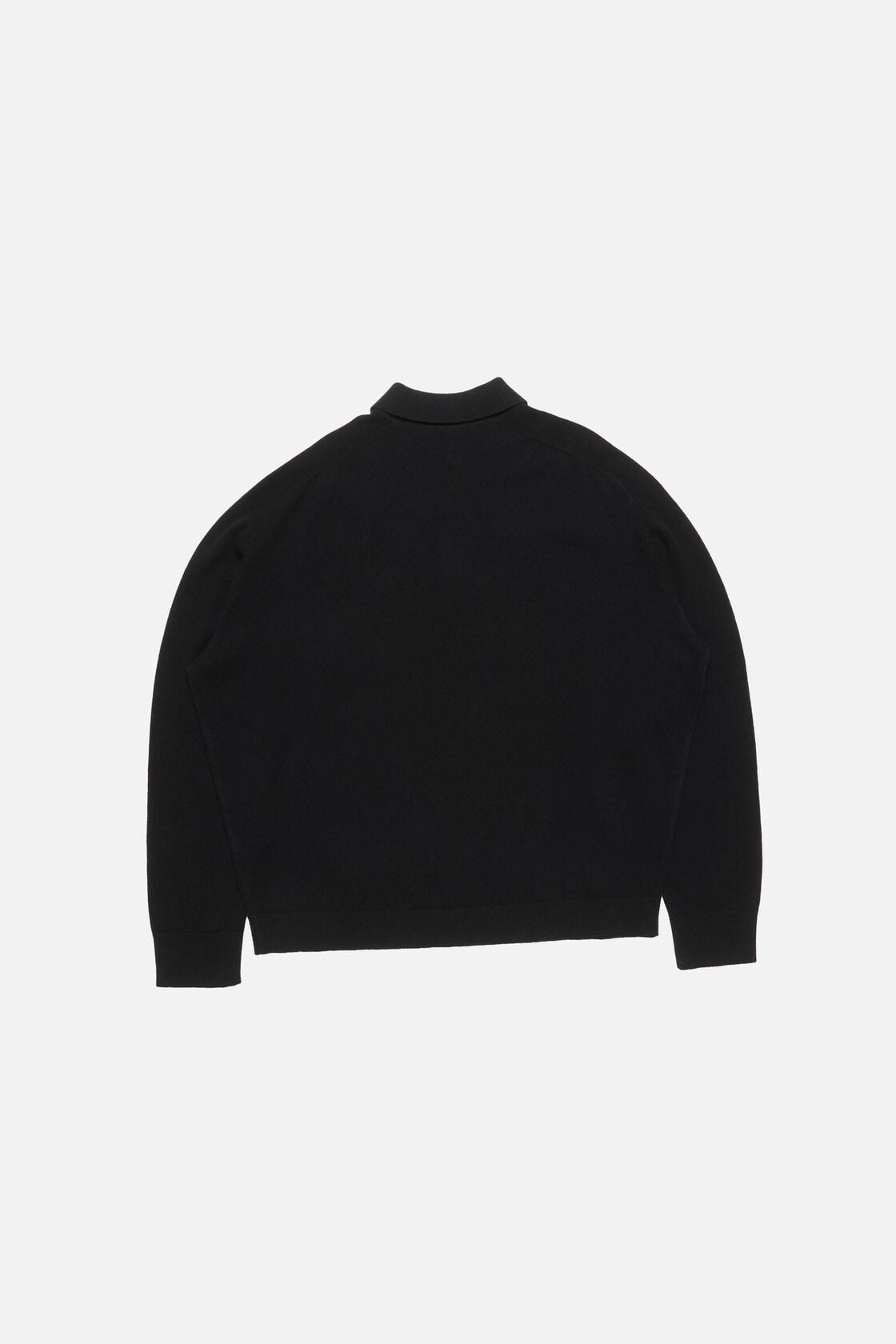 Wool knit polo - Black