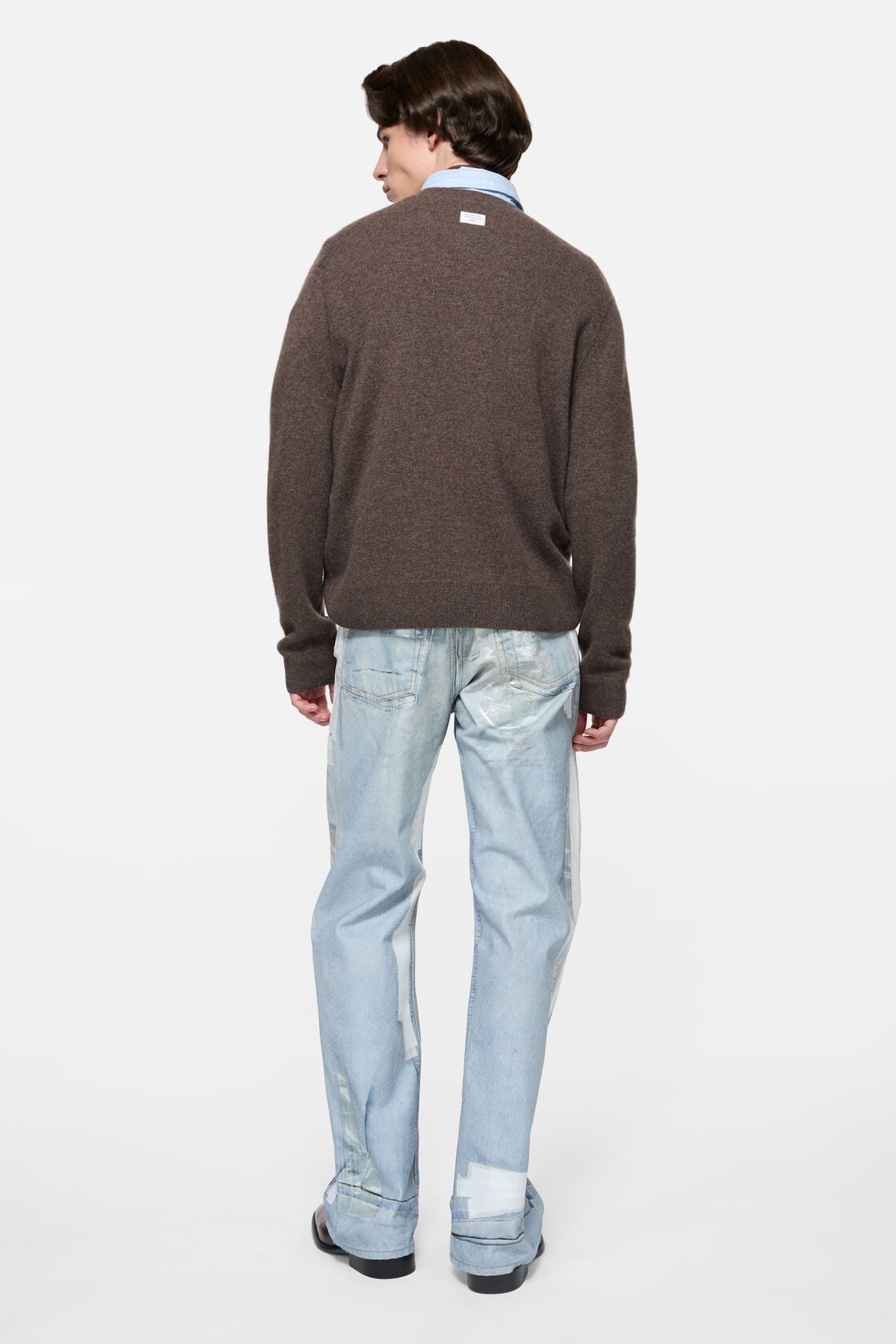 Cashmere sweater with logo - Walnut brown