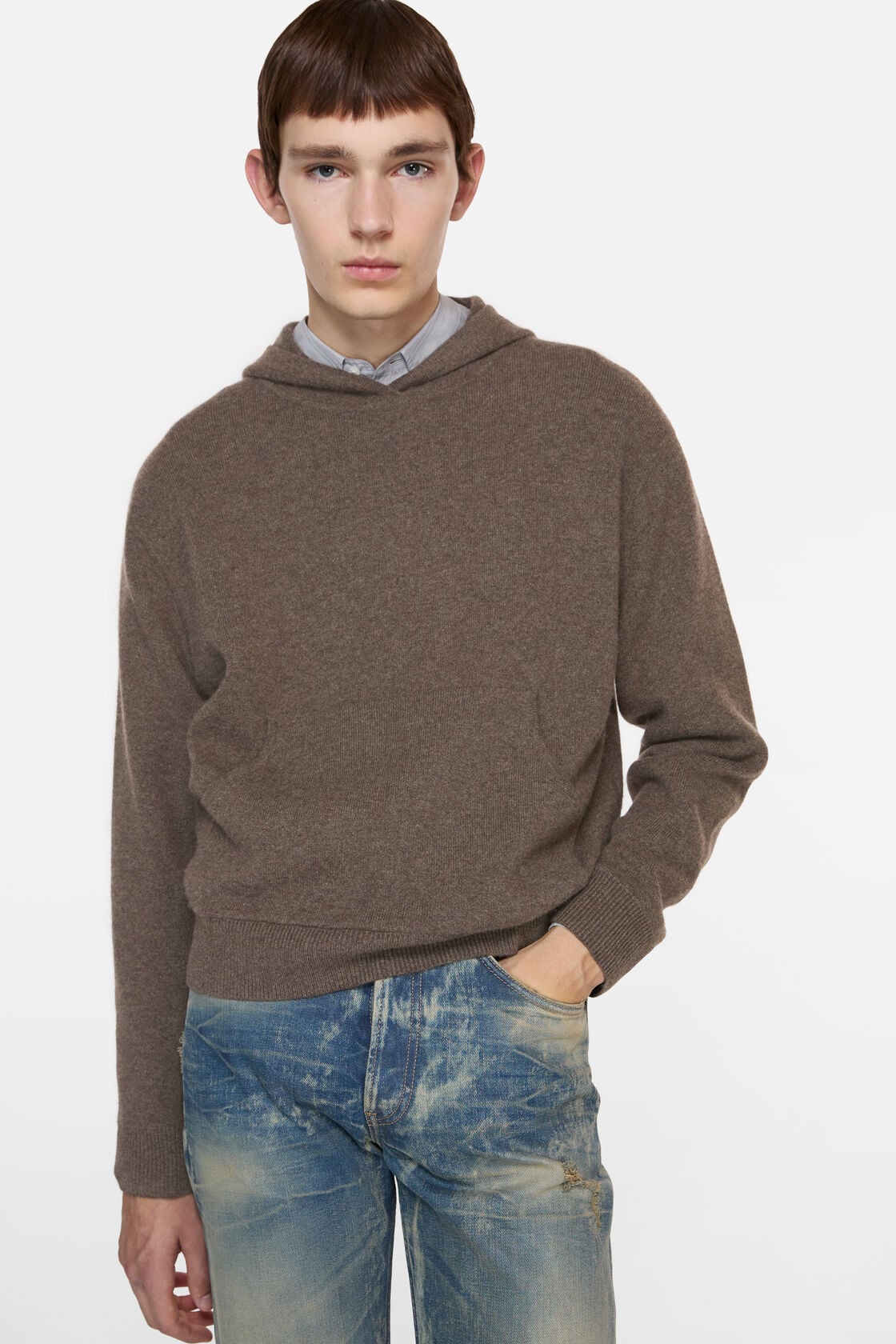 Cashmere hoodie - Walnut brown