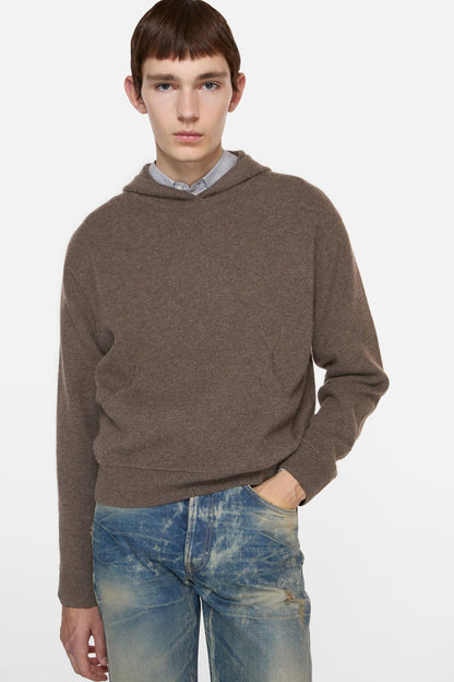 Cashmere hoodie - Walnut brown