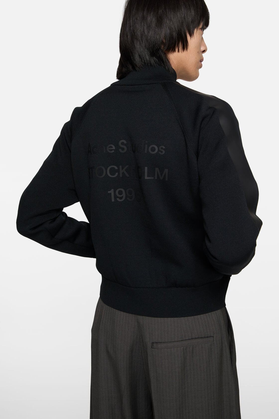 Zip-up logo cardigan - Black
