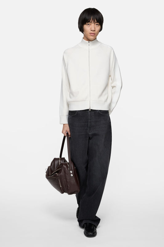 Zip-up logo cardigan - Cold white