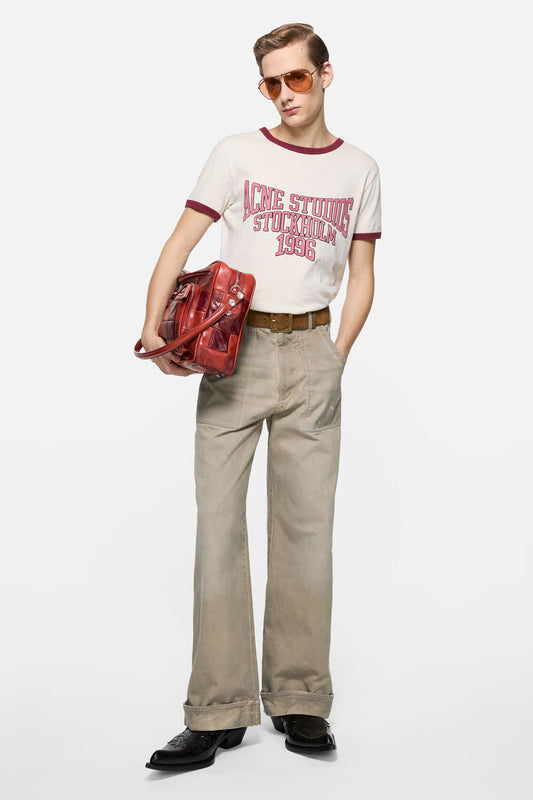 Stained twill trousers - Camel Beige