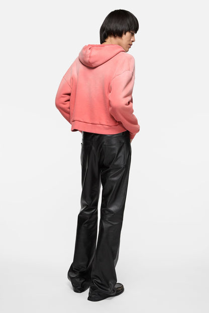 Leather trousers - regular fit - Black