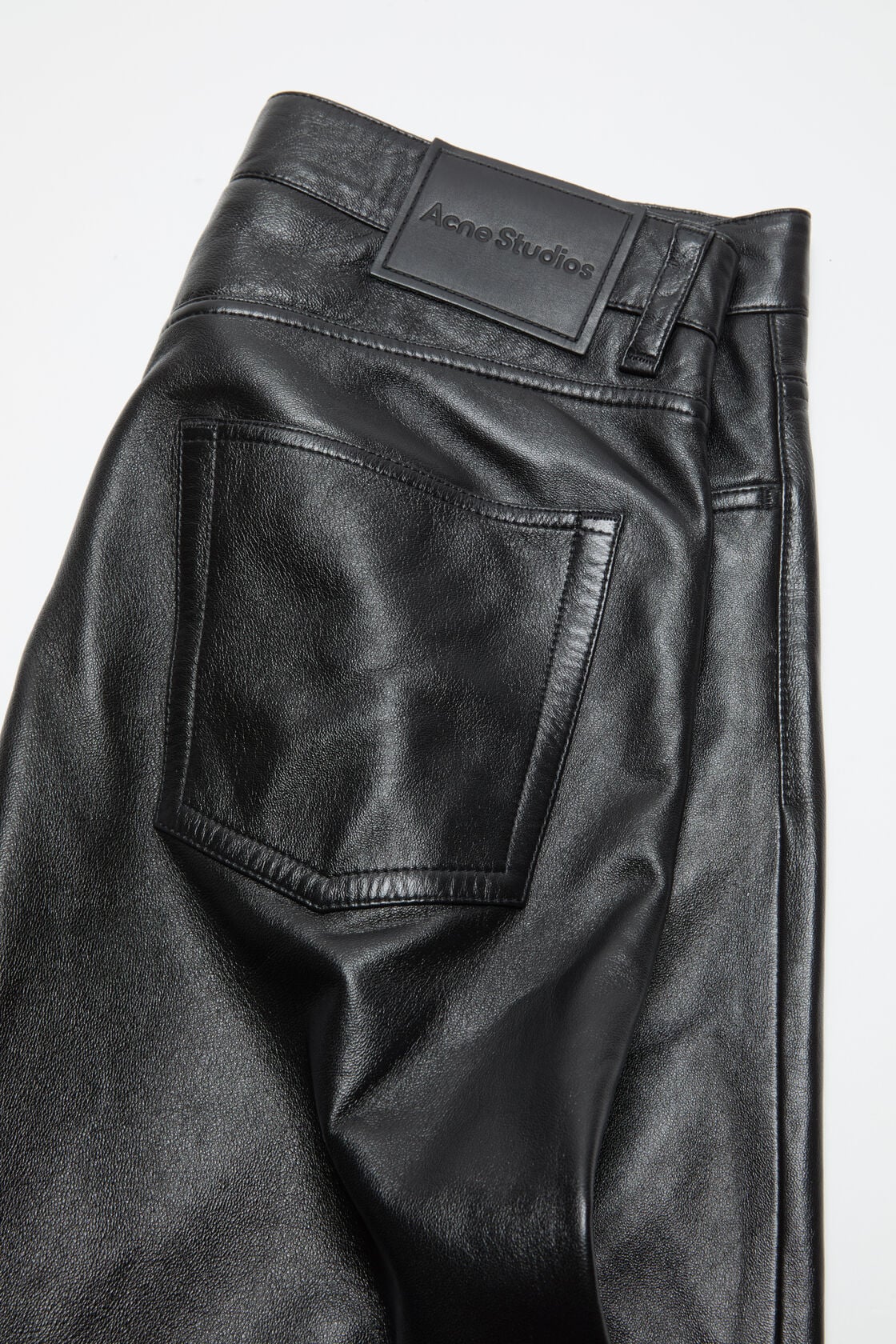 Leather trousers - regular fit - Black