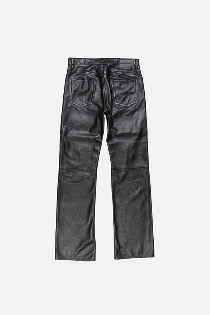 Leather trousers - regular fit - Black