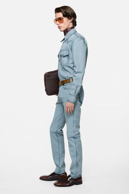 Suede trousers - 1979 - Light blue