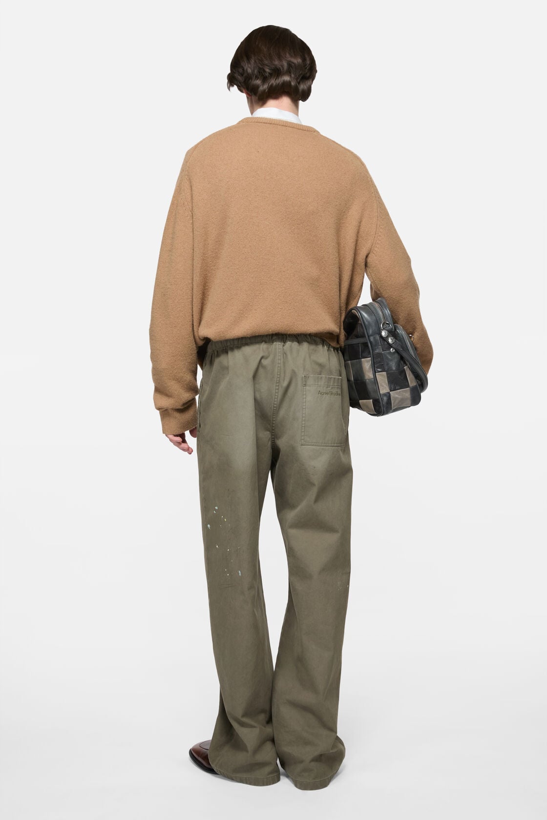 Washed cotton trousers - Dusty green