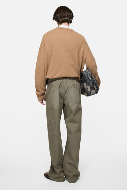 Washed cotton trousers - Dusty green