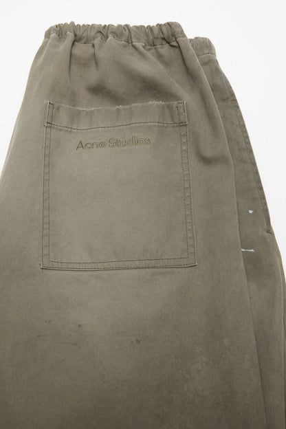 Washed cotton trousers - Dusty green