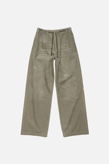 Washed cotton trousers - Dusty green