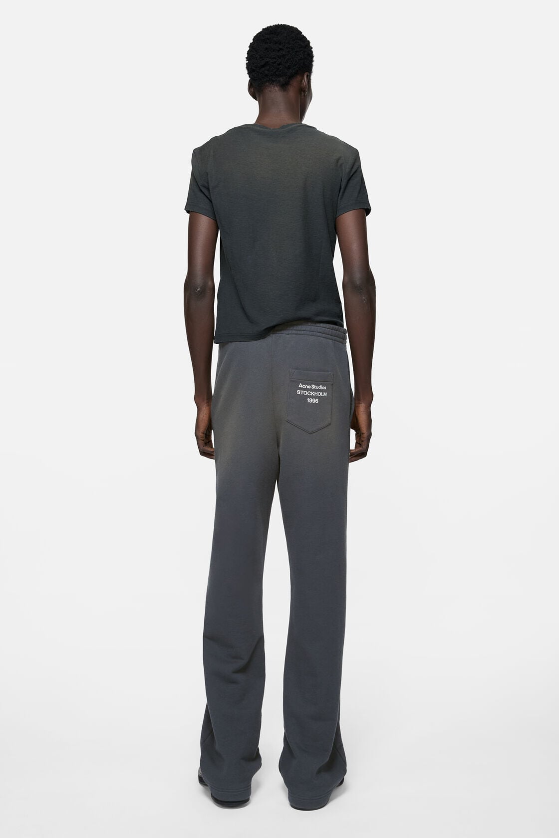 Fleece trousers with stamp logo - Faded black