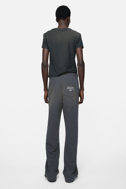 Fleece trousers with stamp logo - Faded black