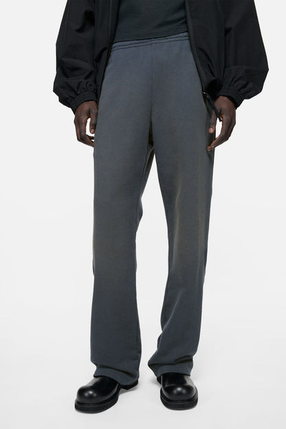 Fleece trousers with stamp logo - Faded black