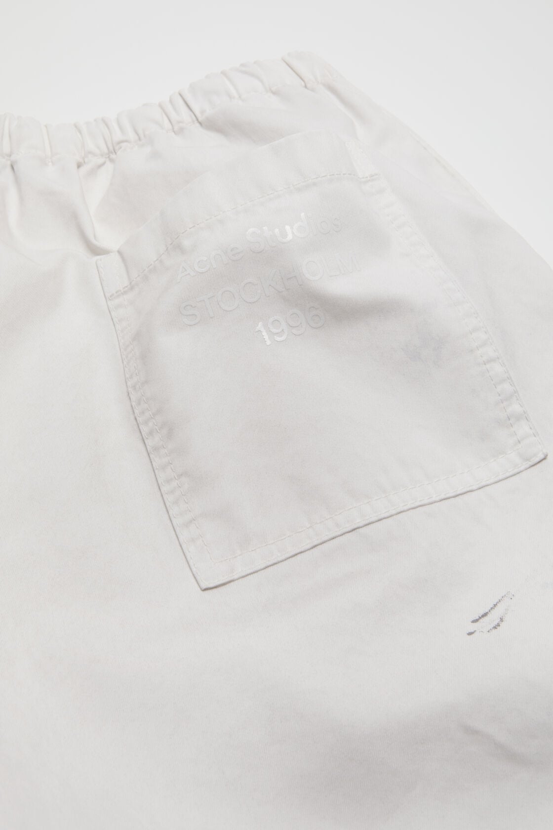Peached cotton trousers - White