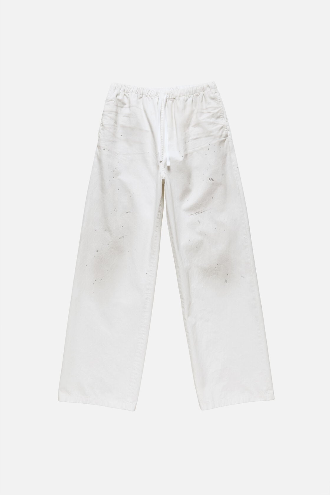 Peached cotton trousers - White