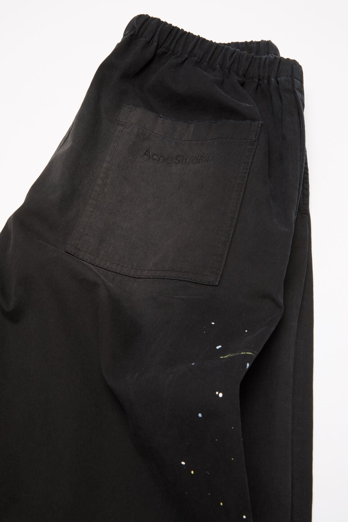 Washed cotton trousers - Black