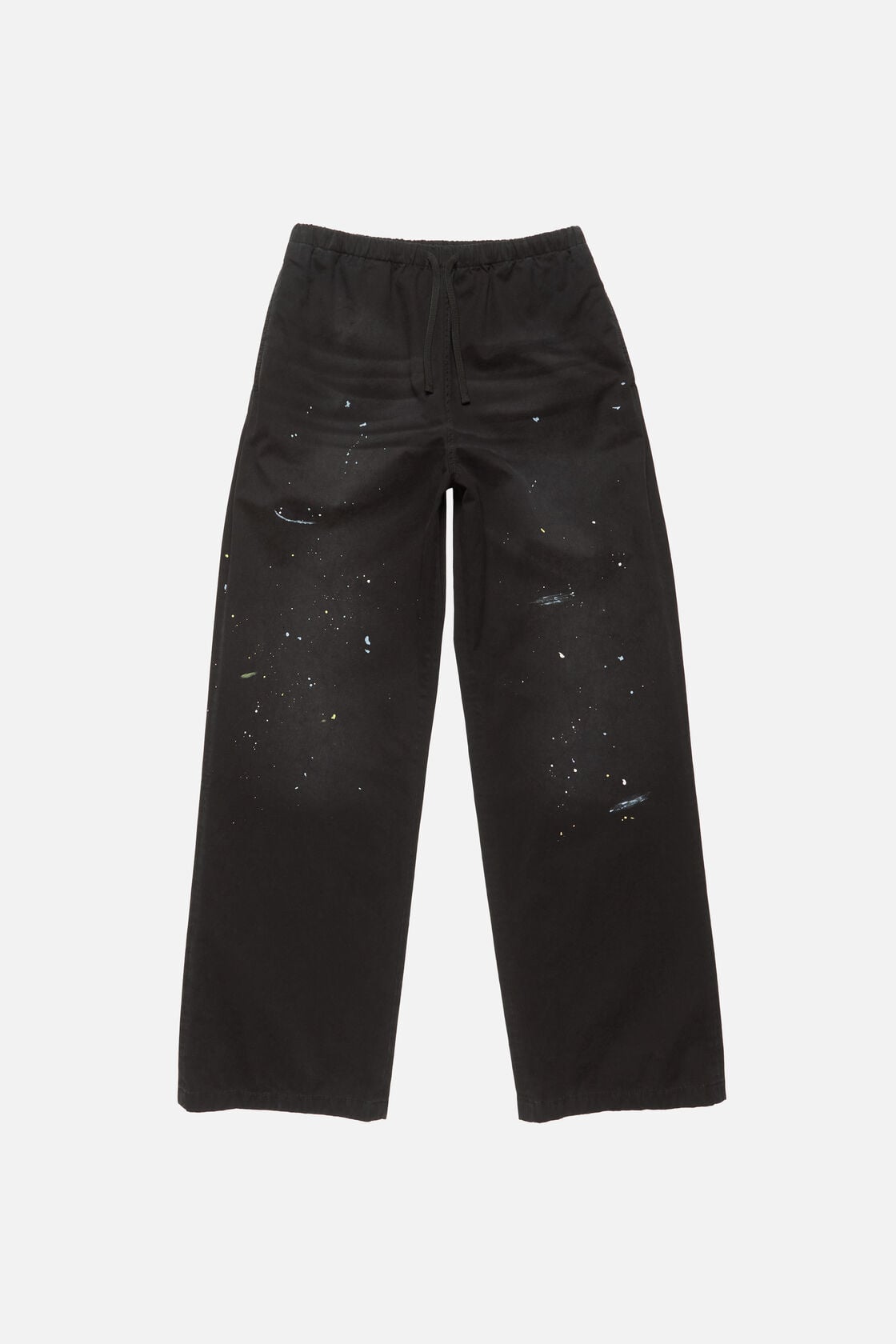 Washed cotton trousers - Black