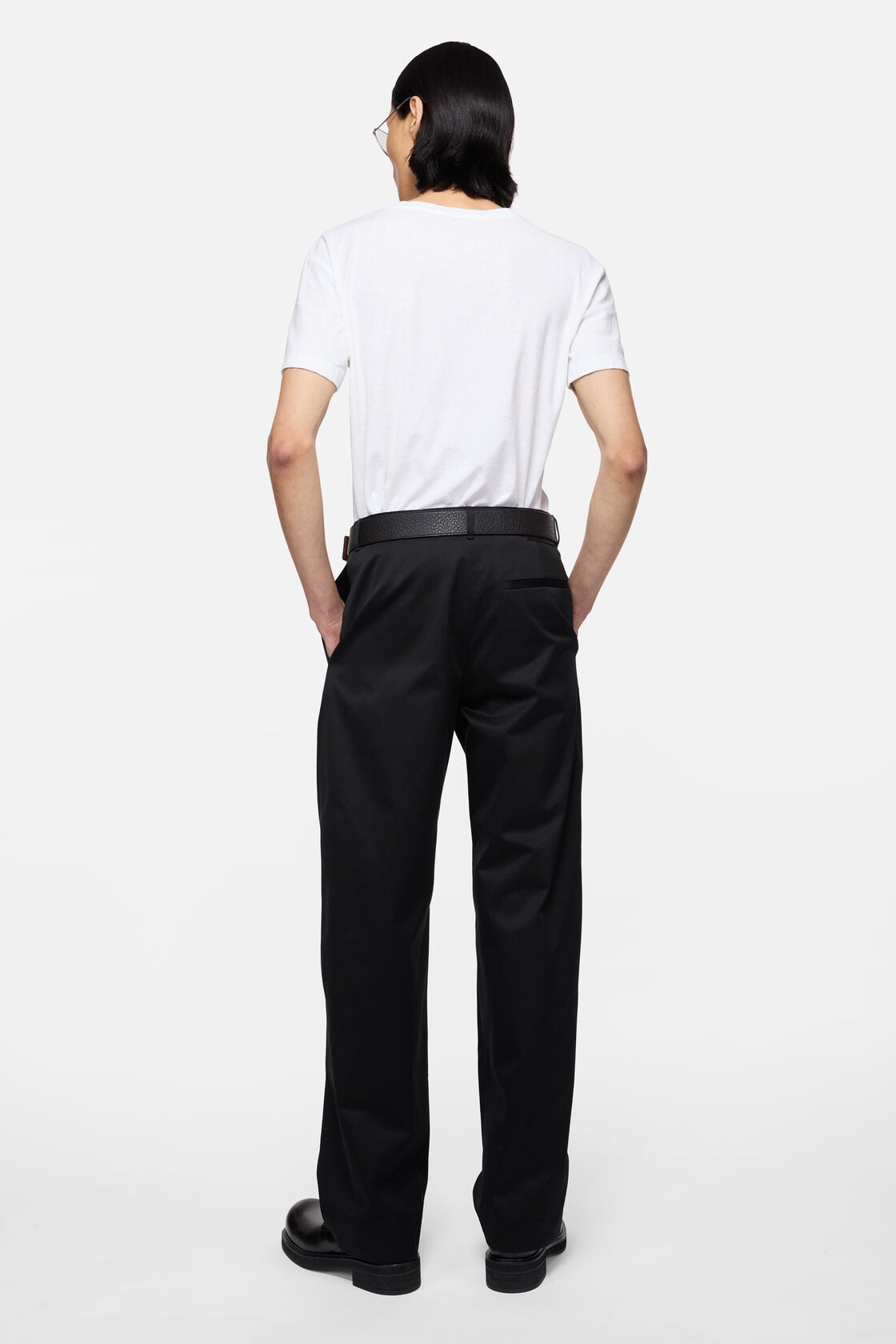 Cotton satin trousers - Black