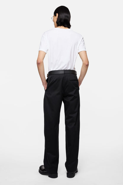 Cotton satin trousers - Black