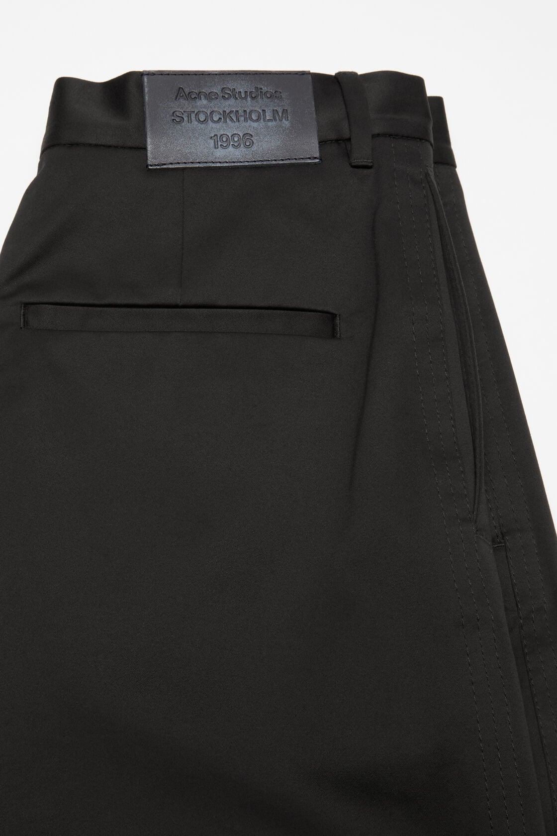 Cotton satin trousers - Black