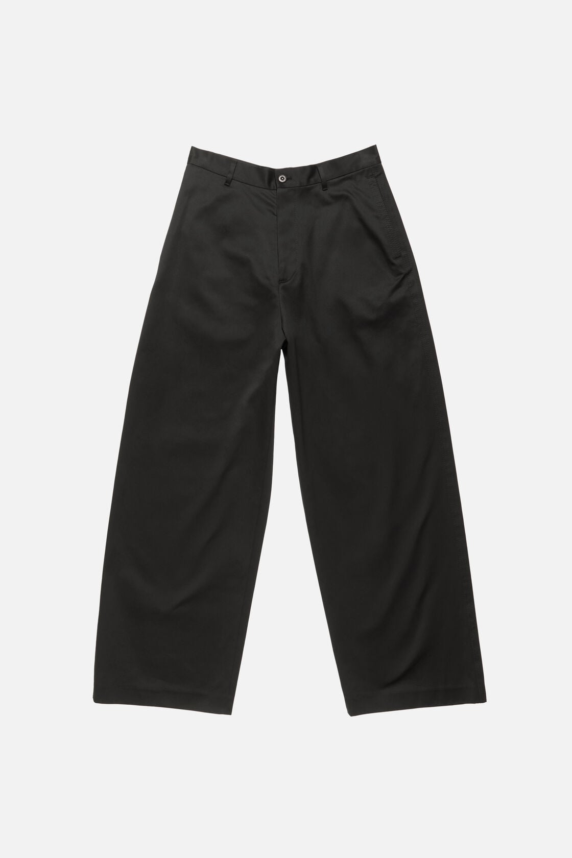 Cotton satin trousers - Black