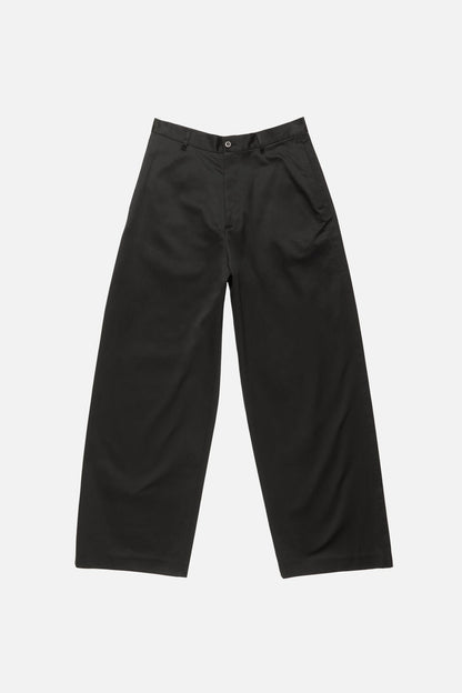 Cotton satin trousers - Black