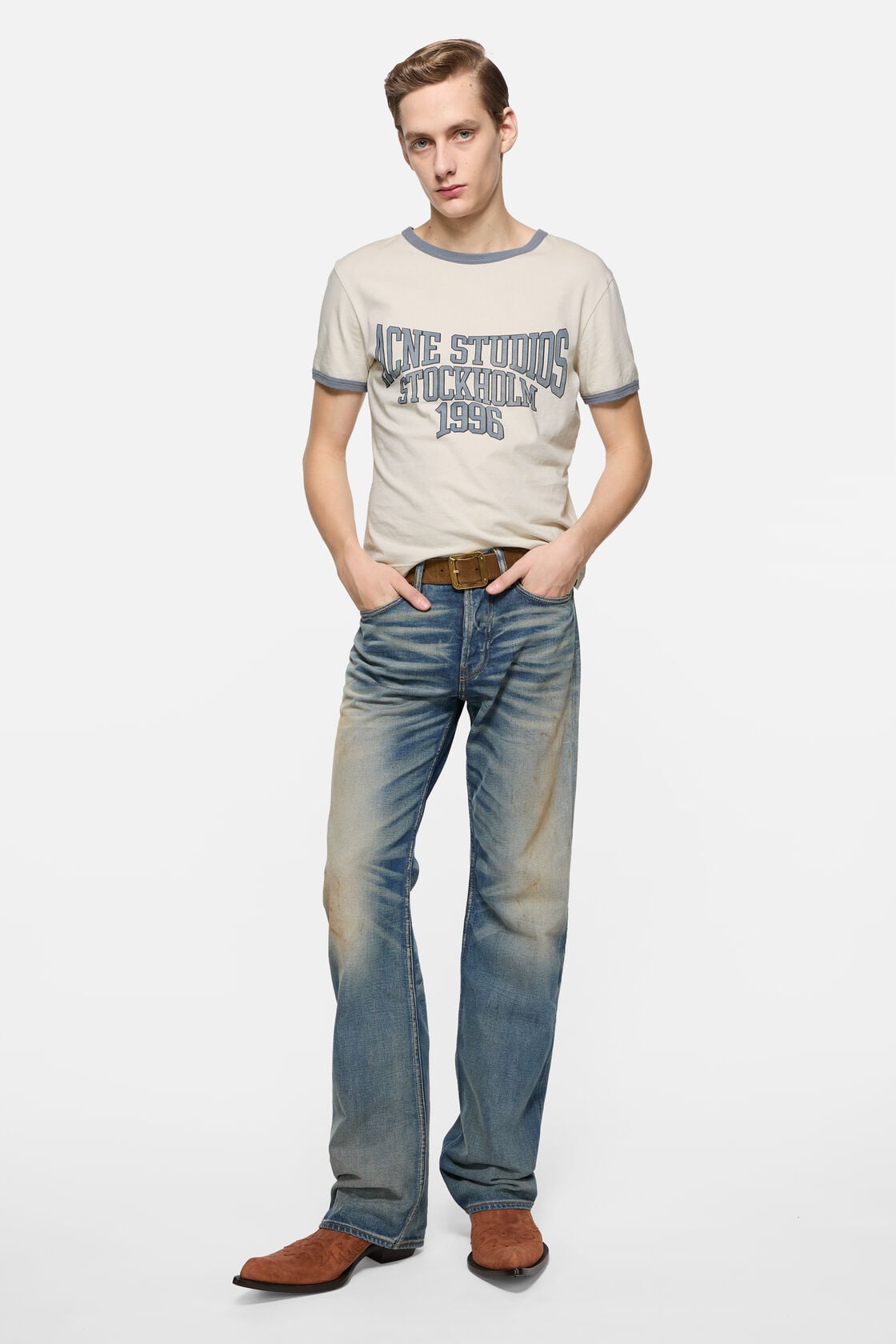 Graphic t-shirt - Off white/grey blue