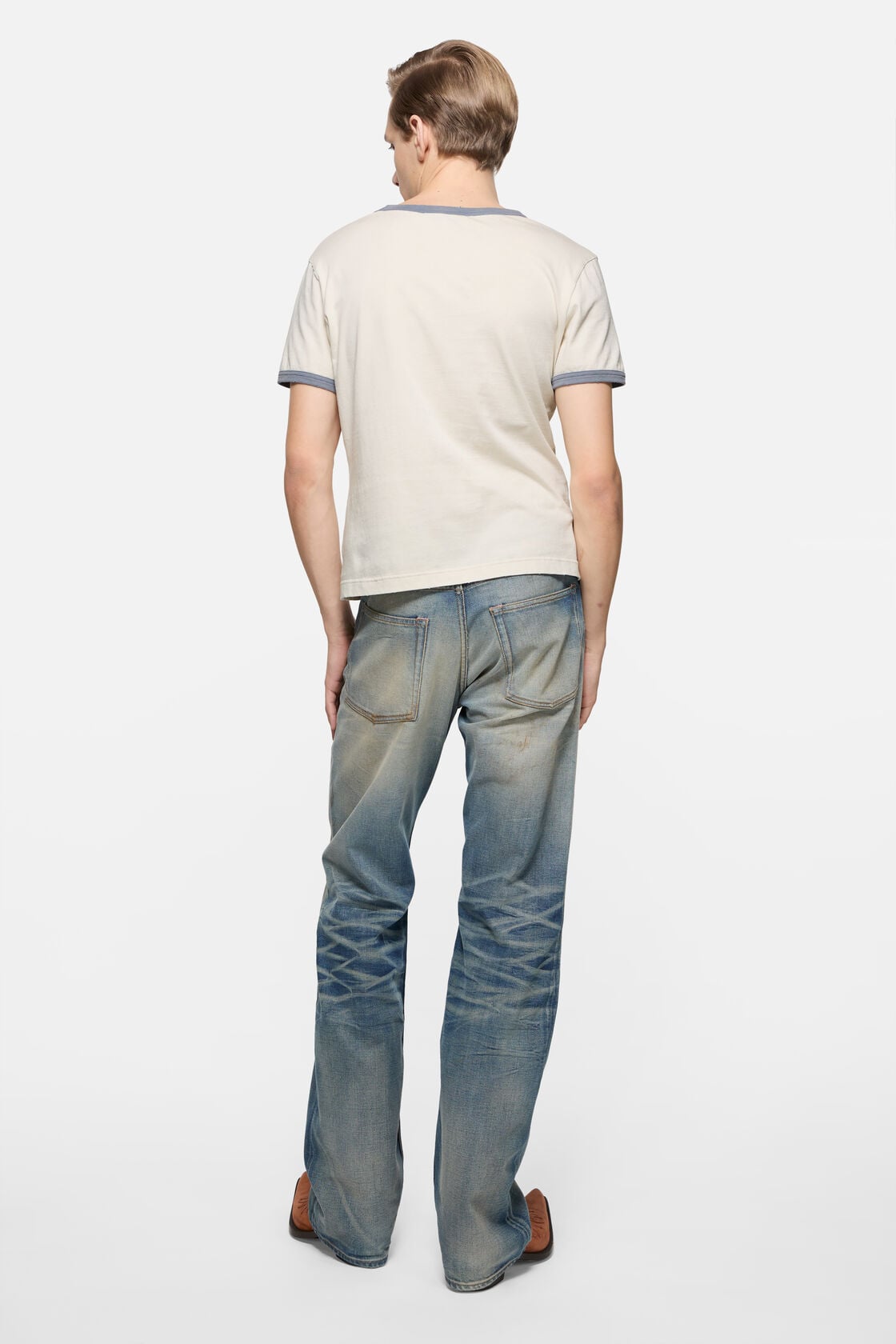 Graphic t-shirt - Off white/grey blue