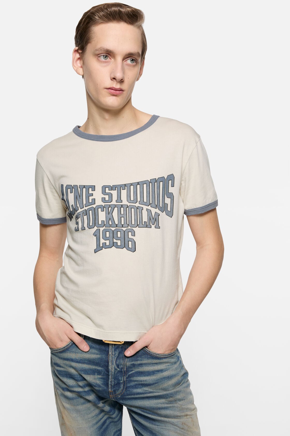 Graphic t-shirt - Off white/grey blue