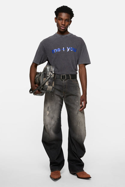 Glitter graphic t-shirt - Faded black