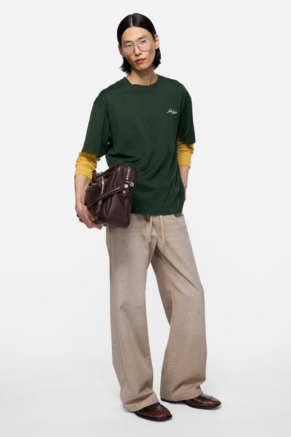 Jersey t-shirt with logo - Dark green
