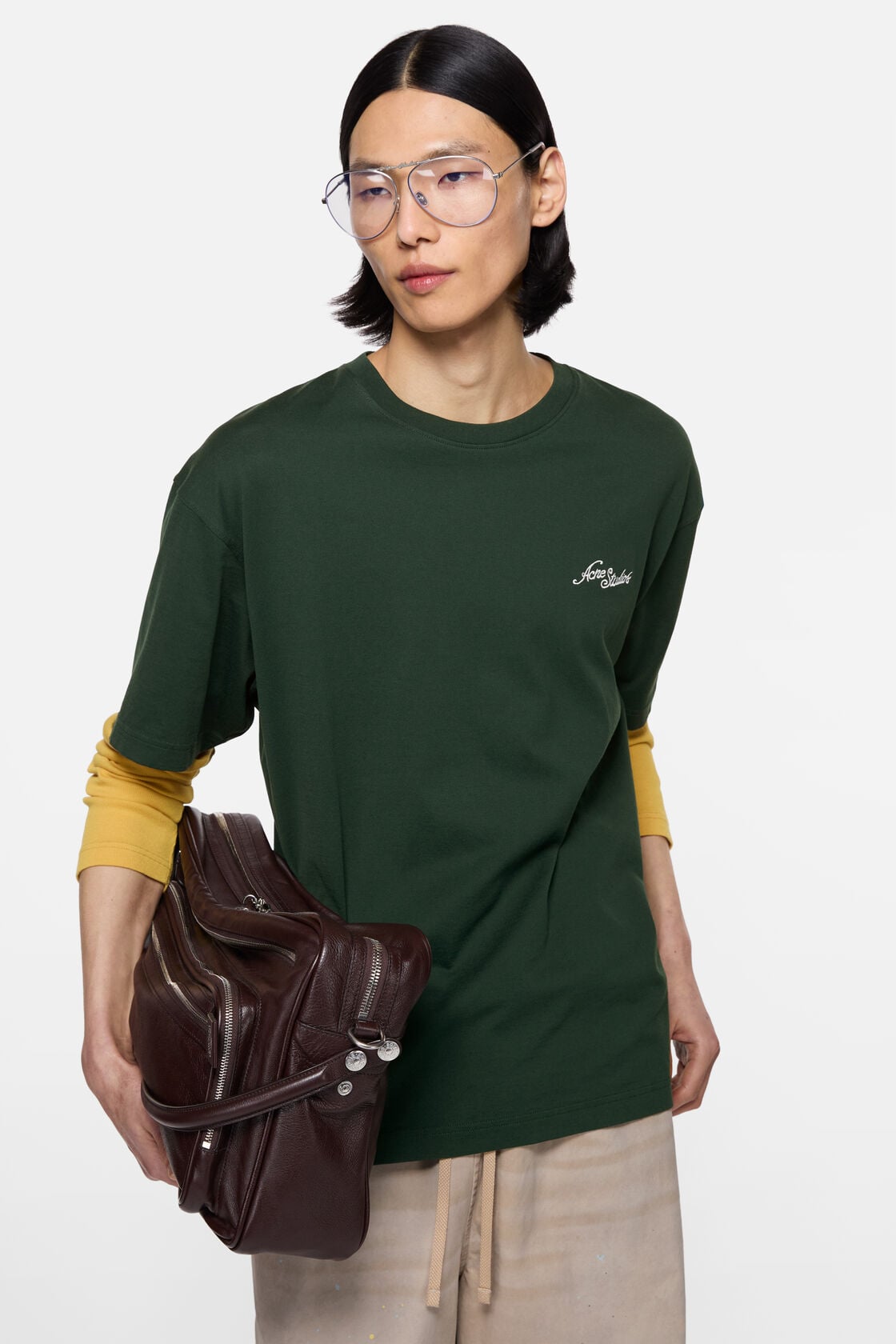 Jersey t-shirt with logo - Dark green