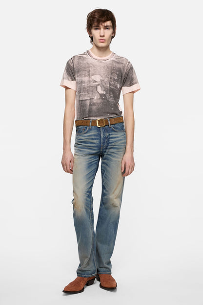 Tromp-l'œil t-shirt - Pink/grey