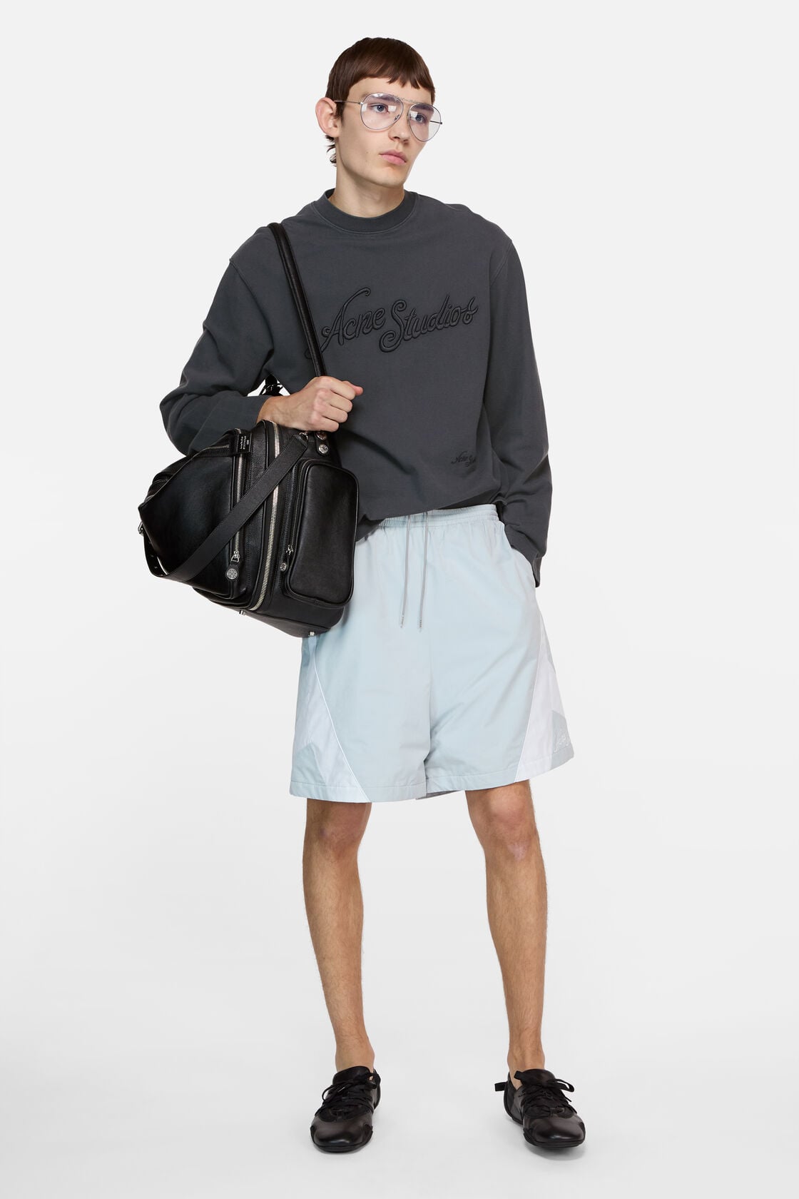 Embroidered logo t-shirt - Faded black