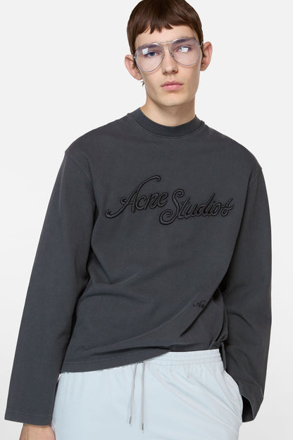 Embroidered logo t-shirt - Faded black