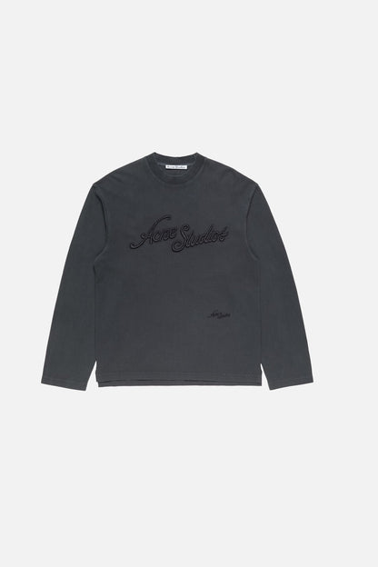 Embroidered logo t-shirt - Faded black